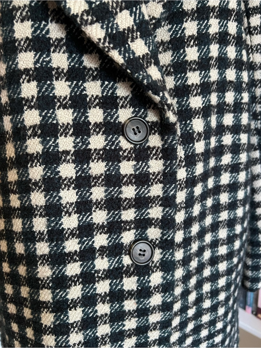 OVERSIZED TOPCOAT IN CHECK TWEED, IVORY GREEN BLACK - Picture 3 of 10